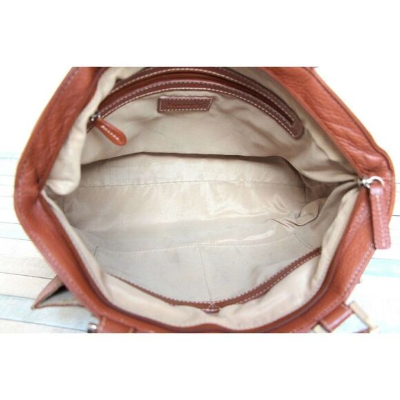 COPY - ROOMY Tignanello PEBBLED BROWN GENUINE LEATHER SHOULDER BAG TOTE HANDBAG… - Picture 9 of 10